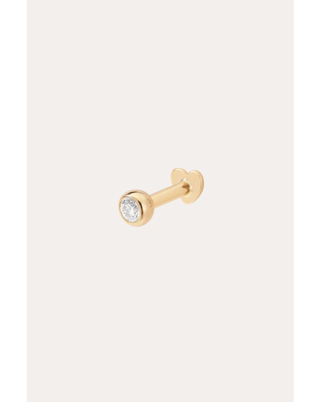 Vanhi Metallic 14K Solid Bezel Set Lab-Grown Diamond Flat Back Stud