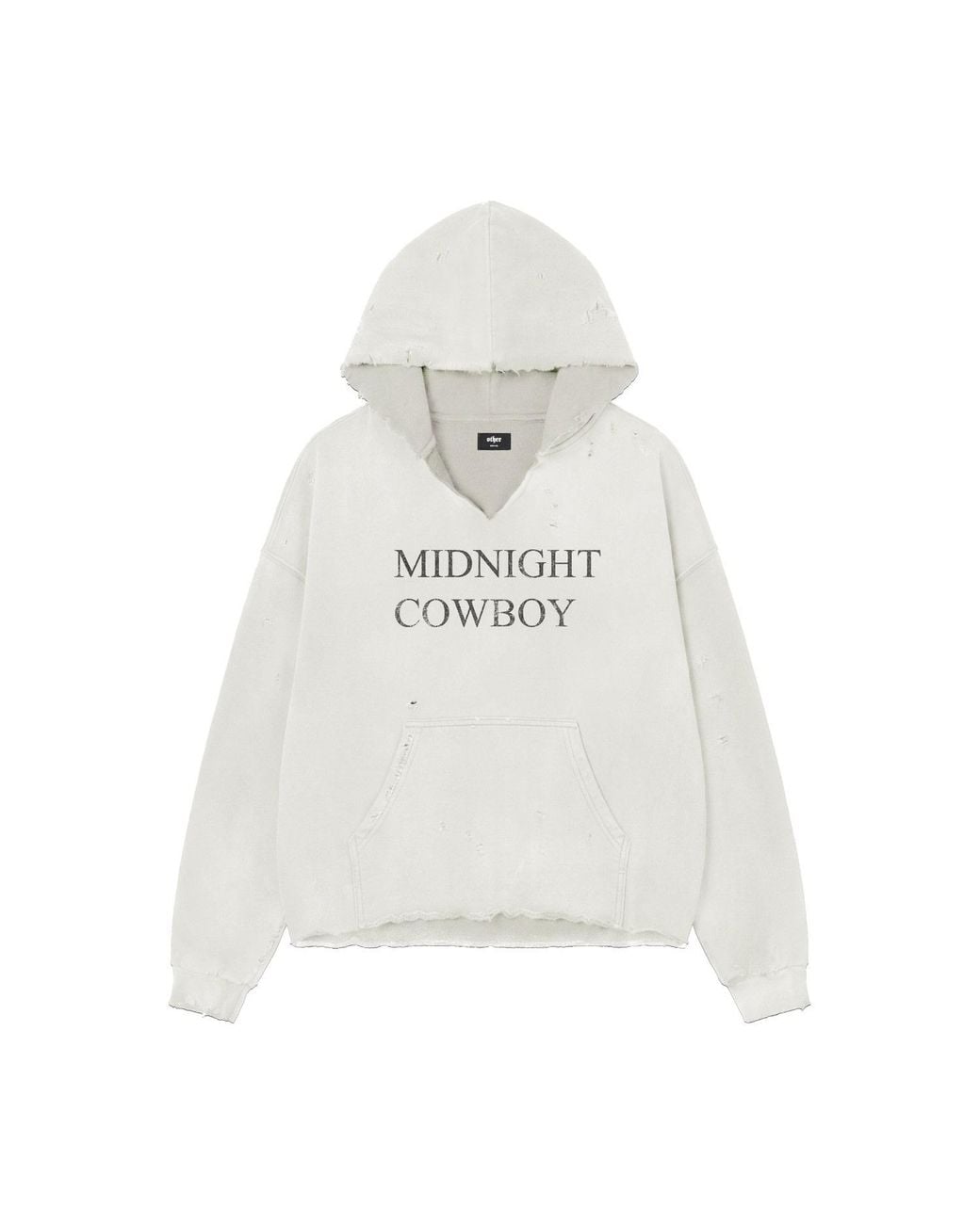 Other Uk White Midnight Cowboy Distressed Hoodie
