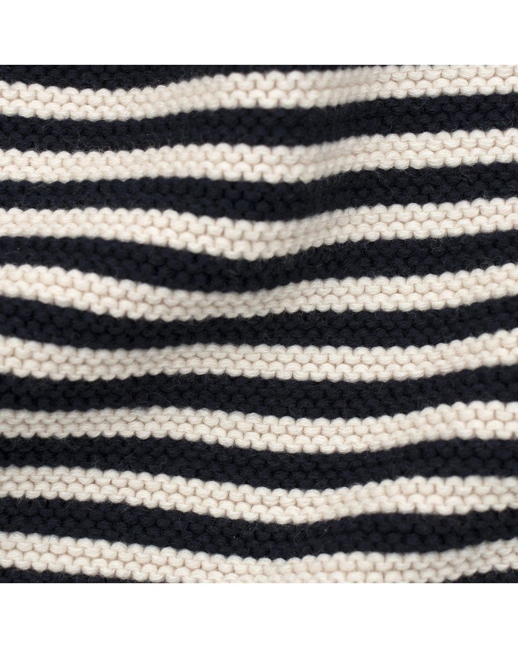 Paul James Knitwear Black Cotton Fender Garter Knit Striped Mini Neckerchief