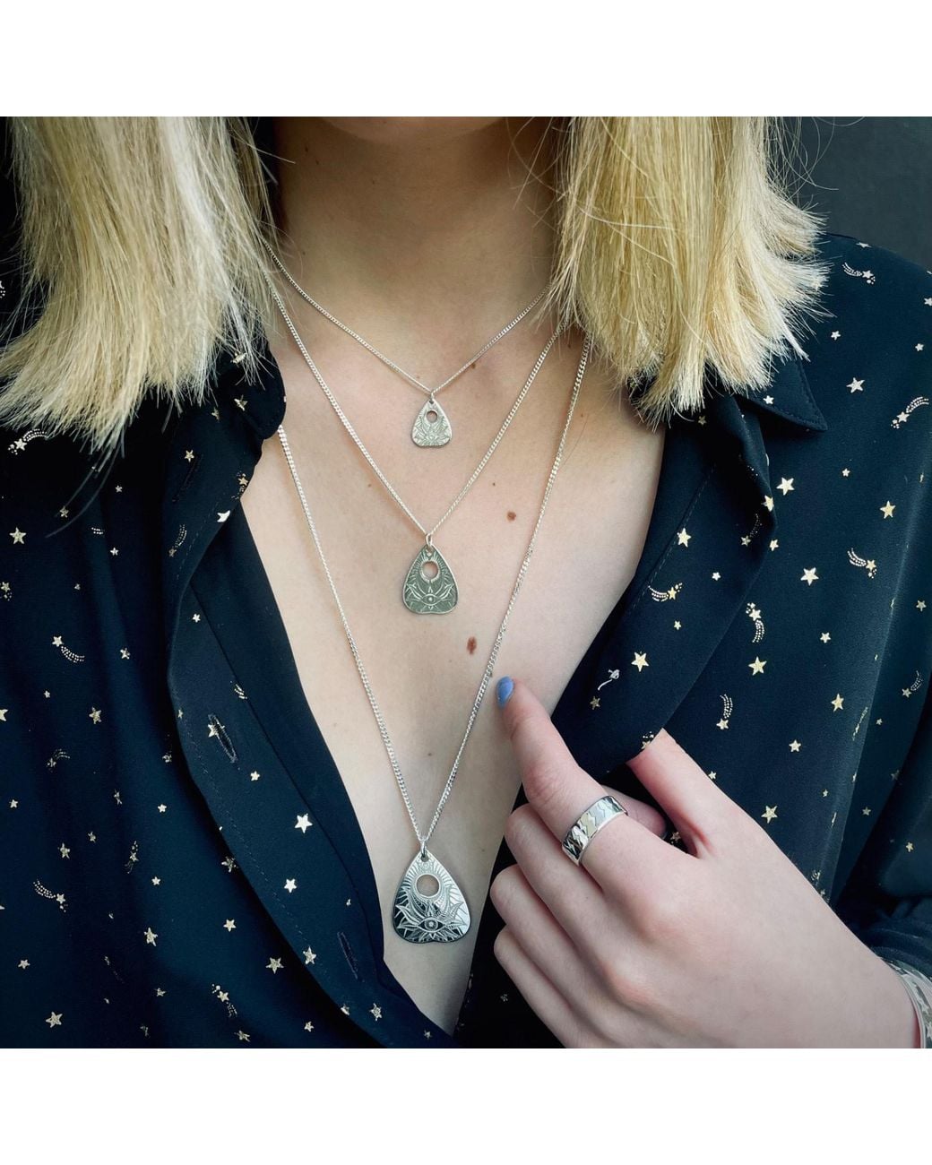 CarterGore Metallic Small Sterling Lotus Flower Planchette