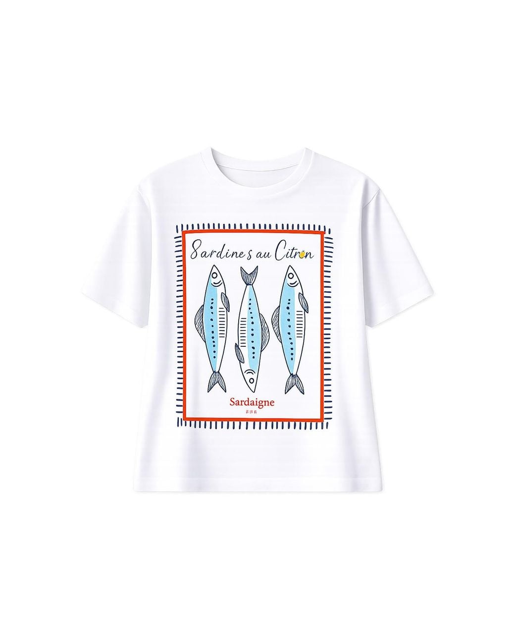 Yumi' White Cotton Summer Motif T-Shirt