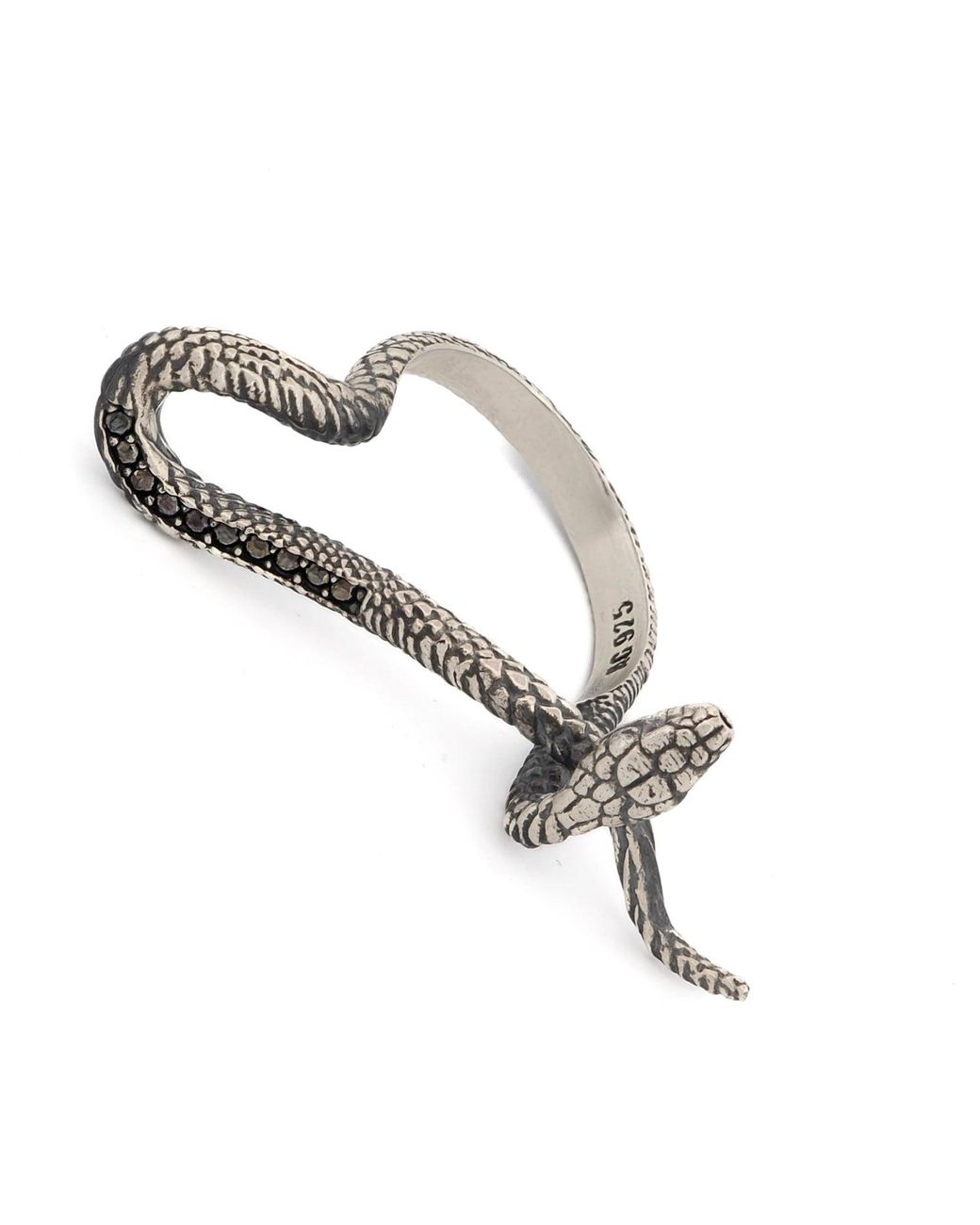 Ebru Jewelry Metallic Mythology Snake Sterling & Diamond Design Ring