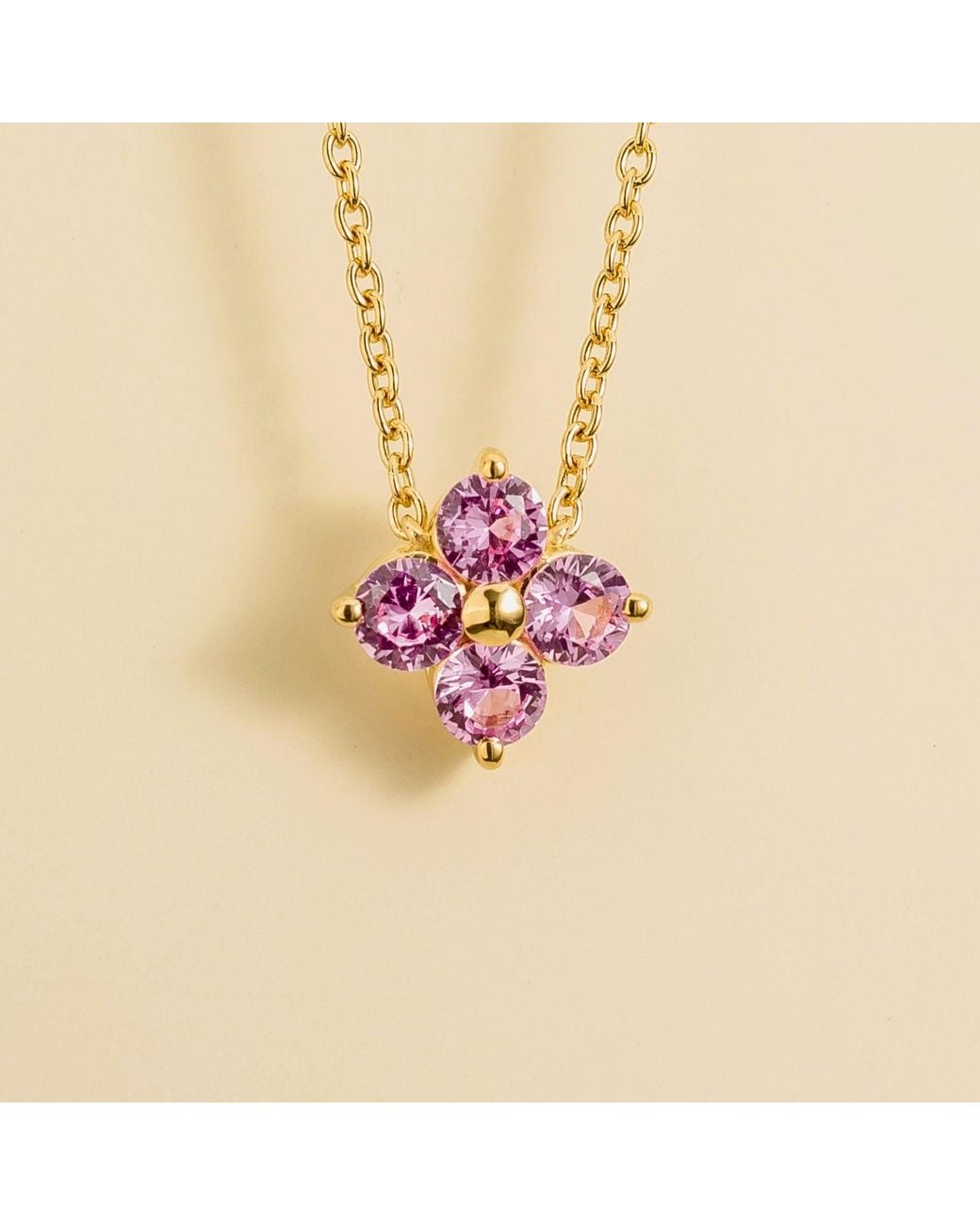 Juvetti Pink Petale Necklace Sapphire & Diamond