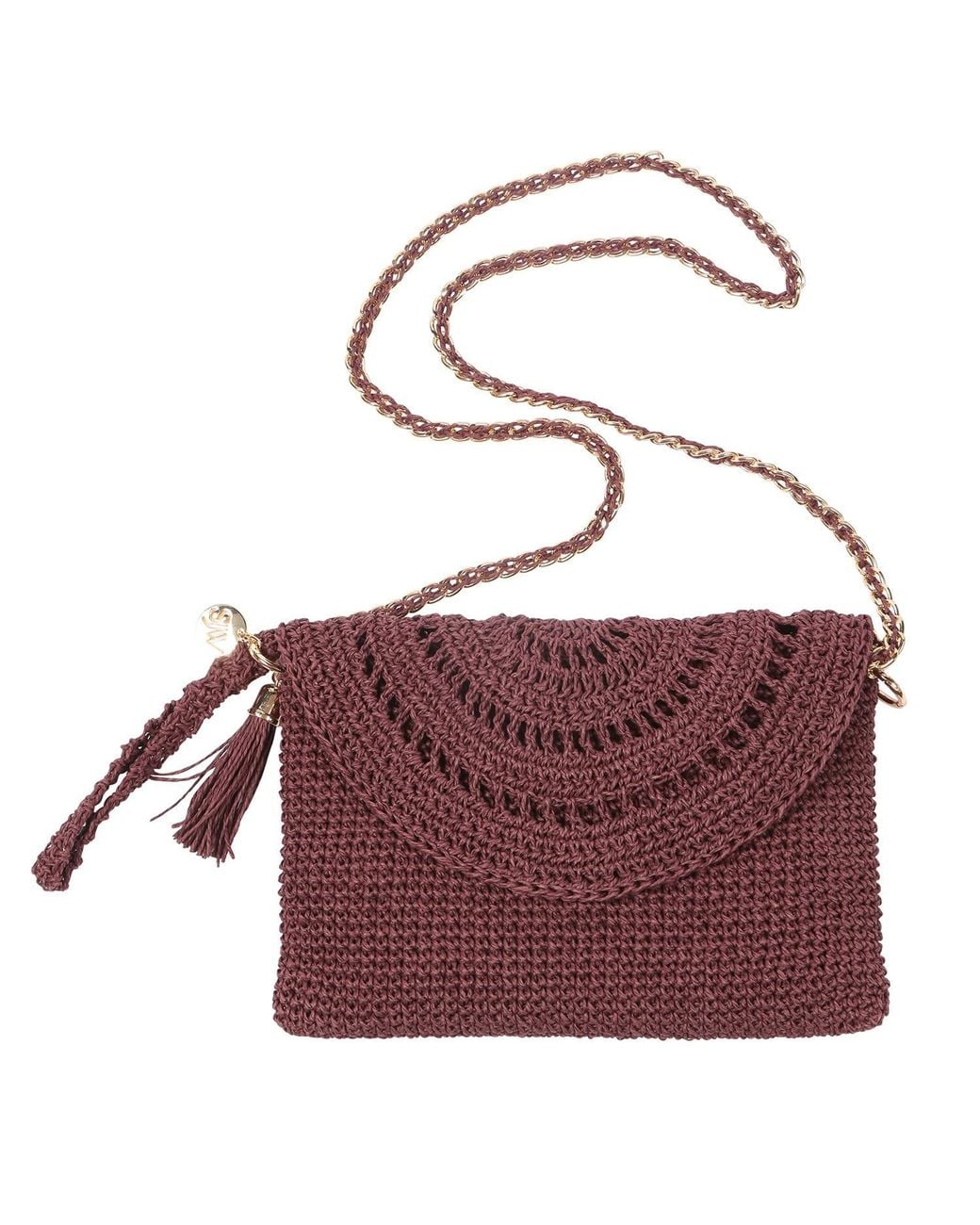 SJW BAGS LONDON Purple Grace Hand Crochet Bag
