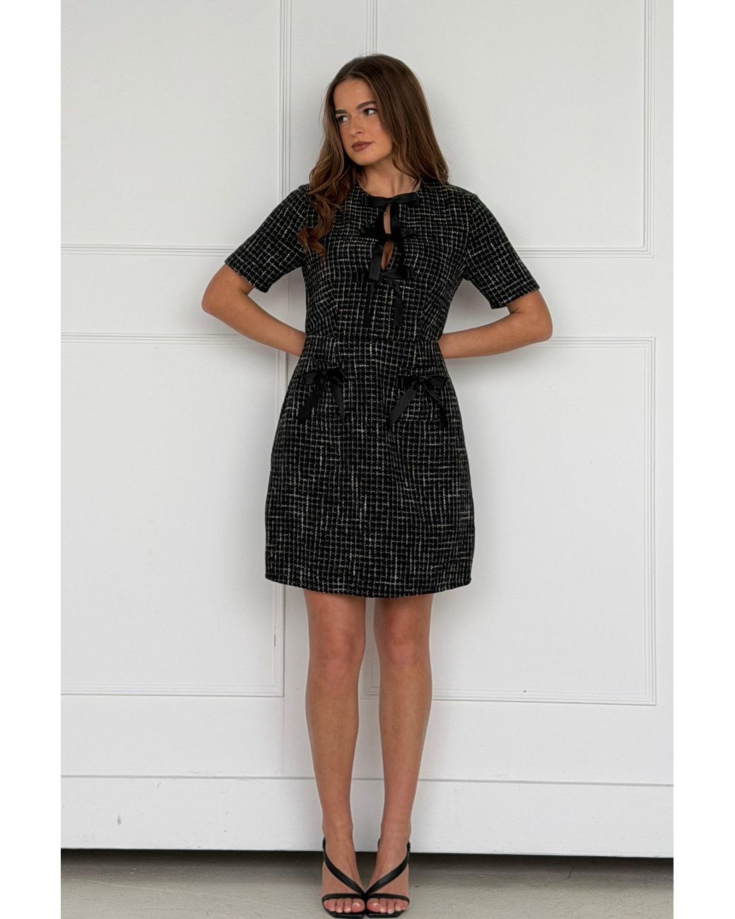Girl In Mind Black Kenza Bow Detail Mini Dress