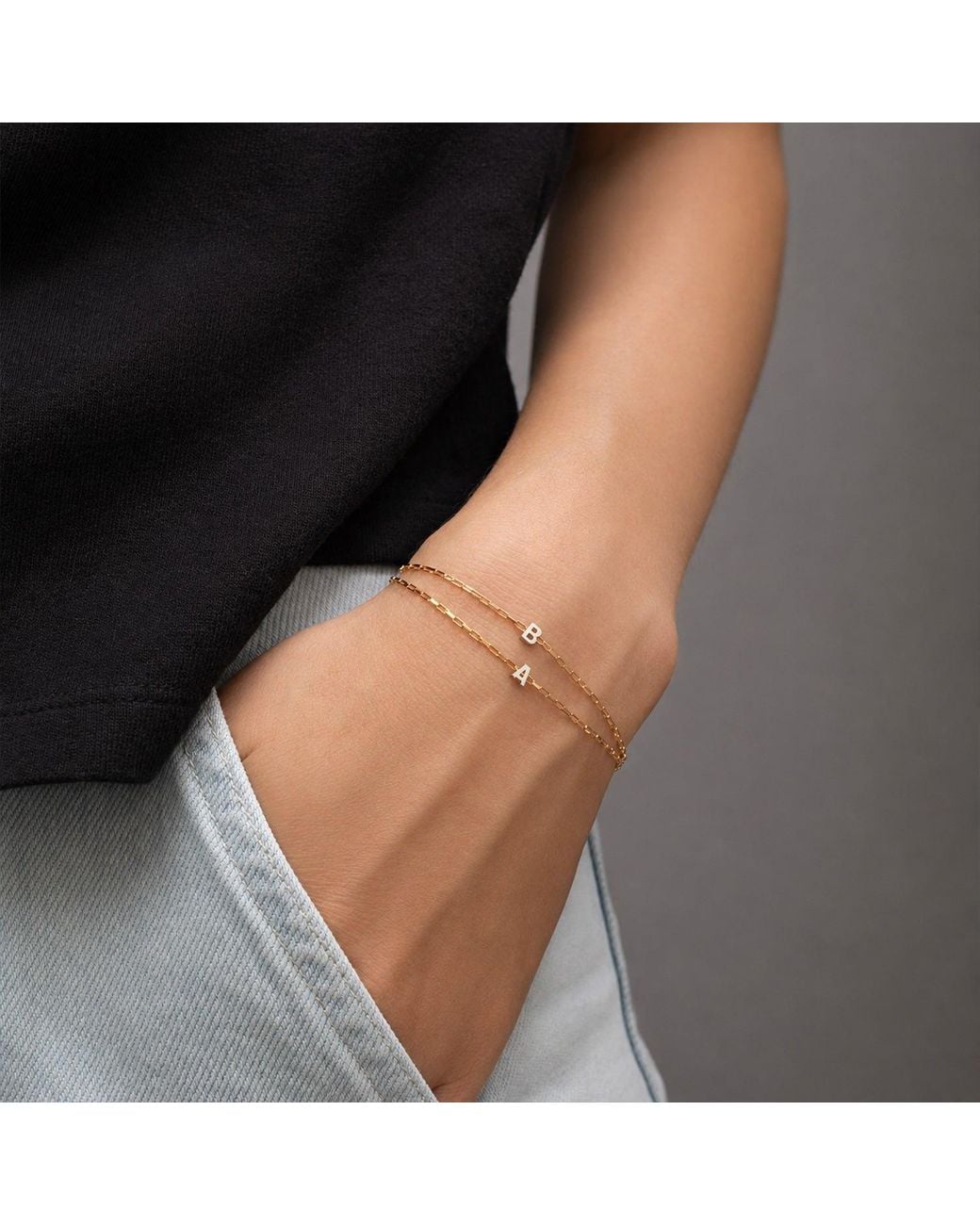 Kate Koel Metallic Initial Bracelet
