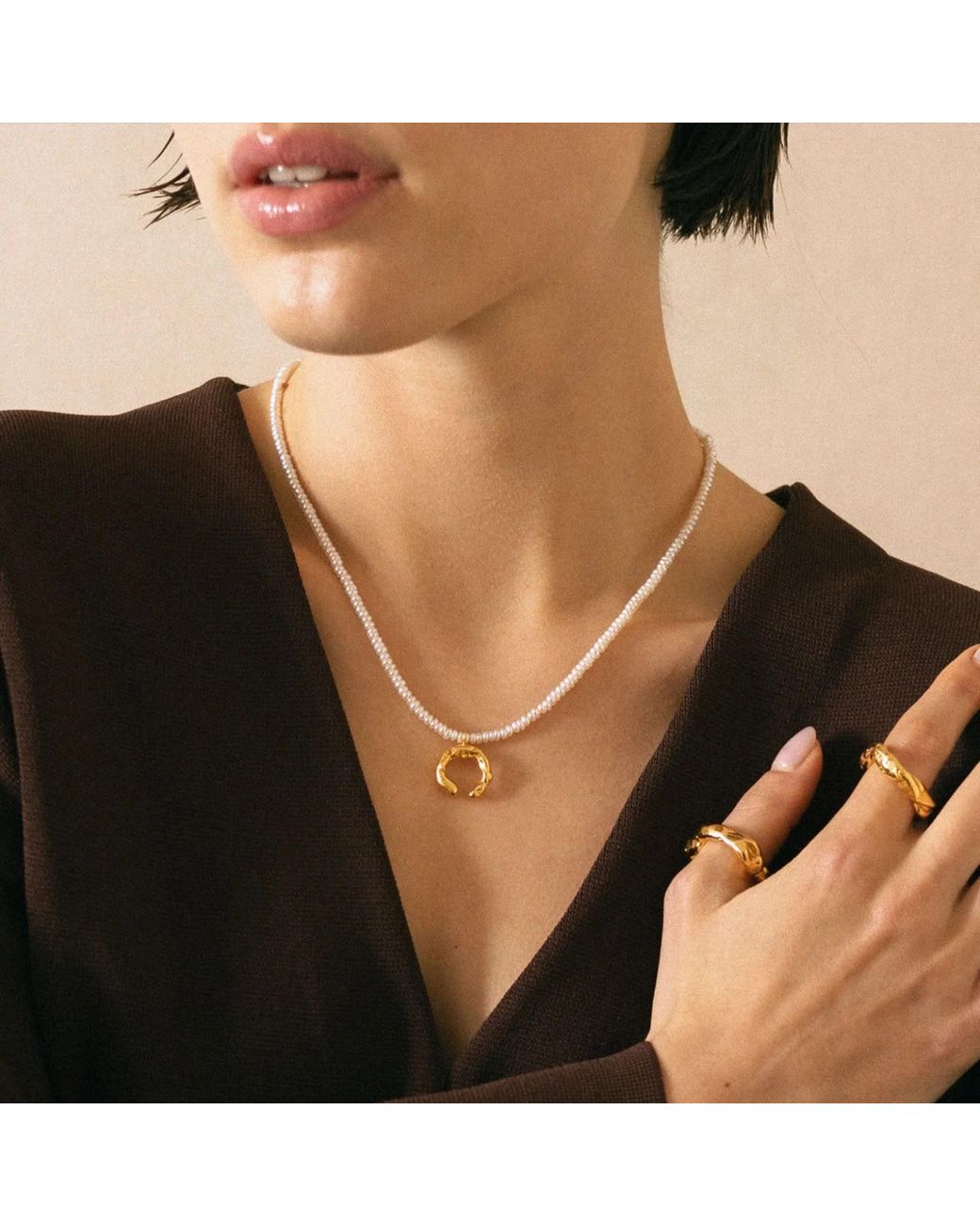 EVA REMENYI White Talisman Fortune Pearl Necklace