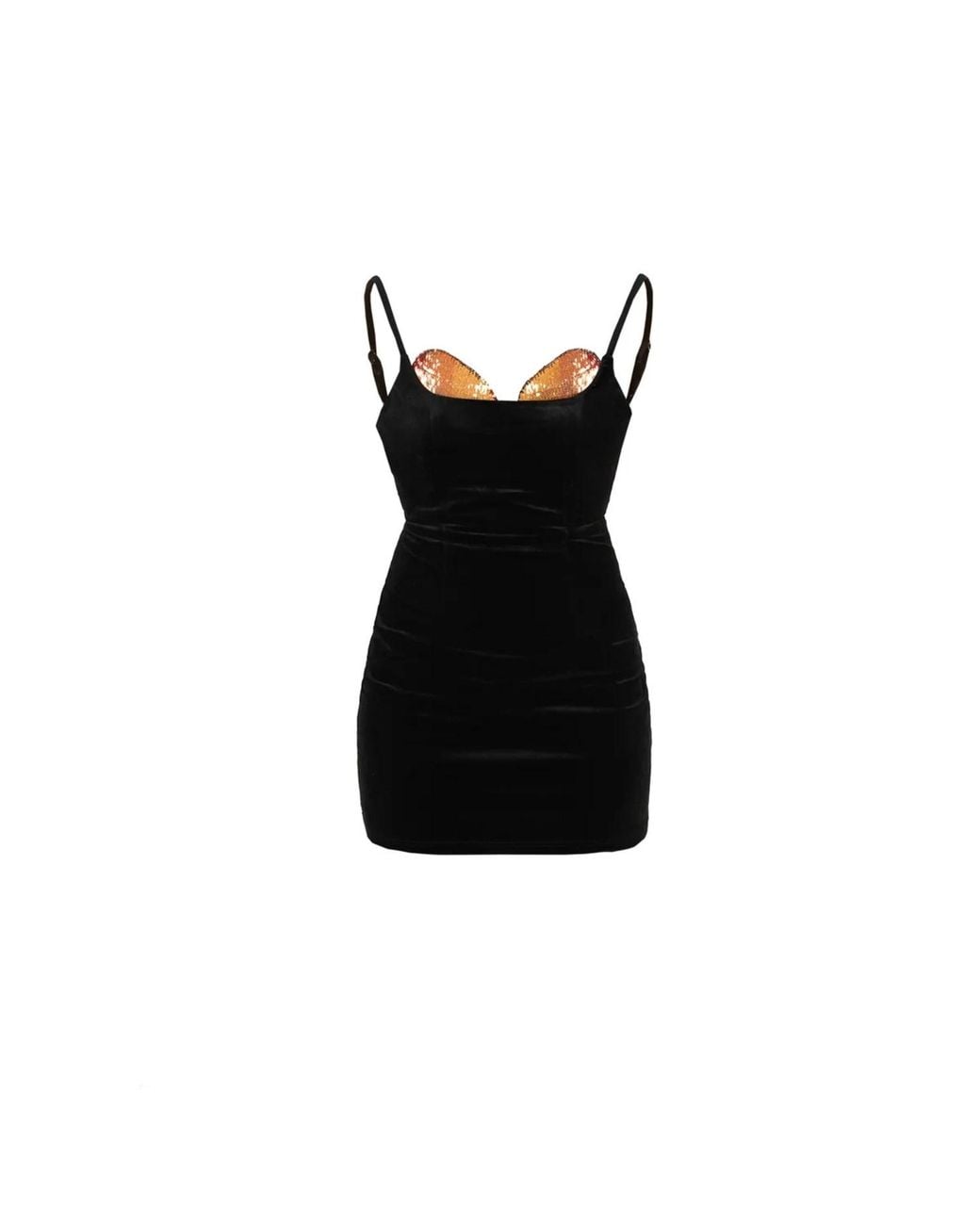 Marteya Black Leto Sequin & Beaded Velvet Mini Dress