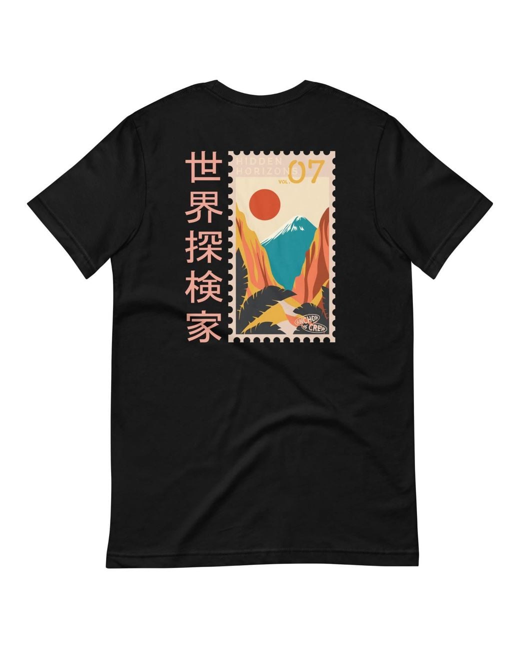 Anchor and Crew Black Hidden Horizons Postmark Organic Cotton T-Shirt for men