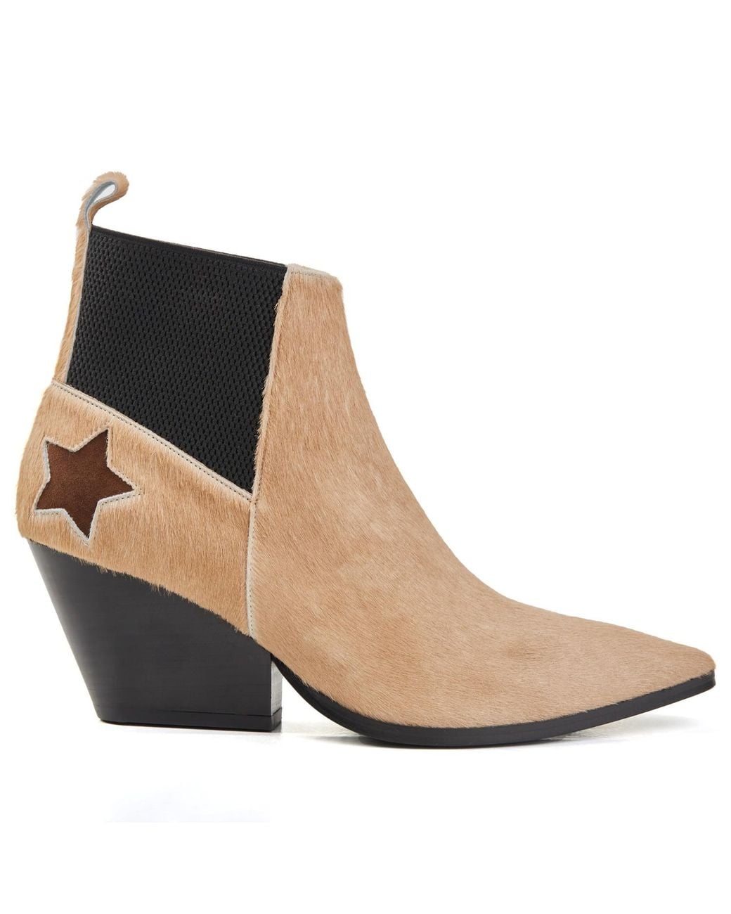 Rosamund Muir London Natural Neutrals Felixa Light Calf Hair With Star Ankle Boots