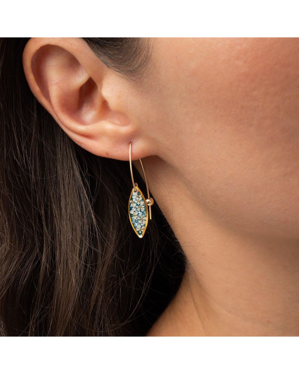 Kate Koel Blue Flower Dangle Earrings