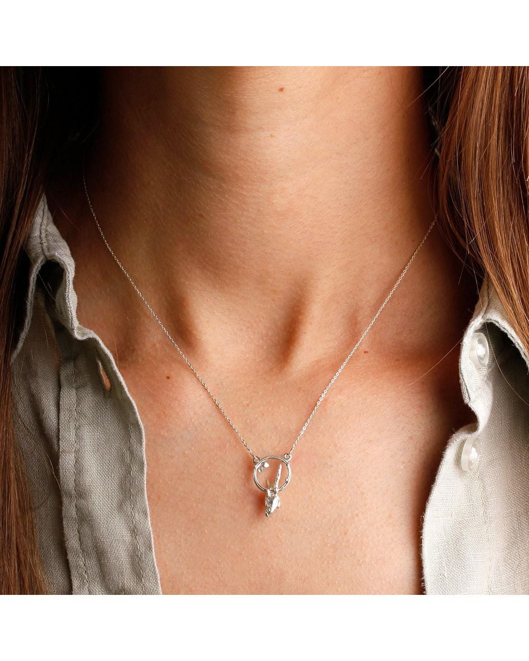 Lee Renee Metallic Parakeet Necklace – Small, Upside Down