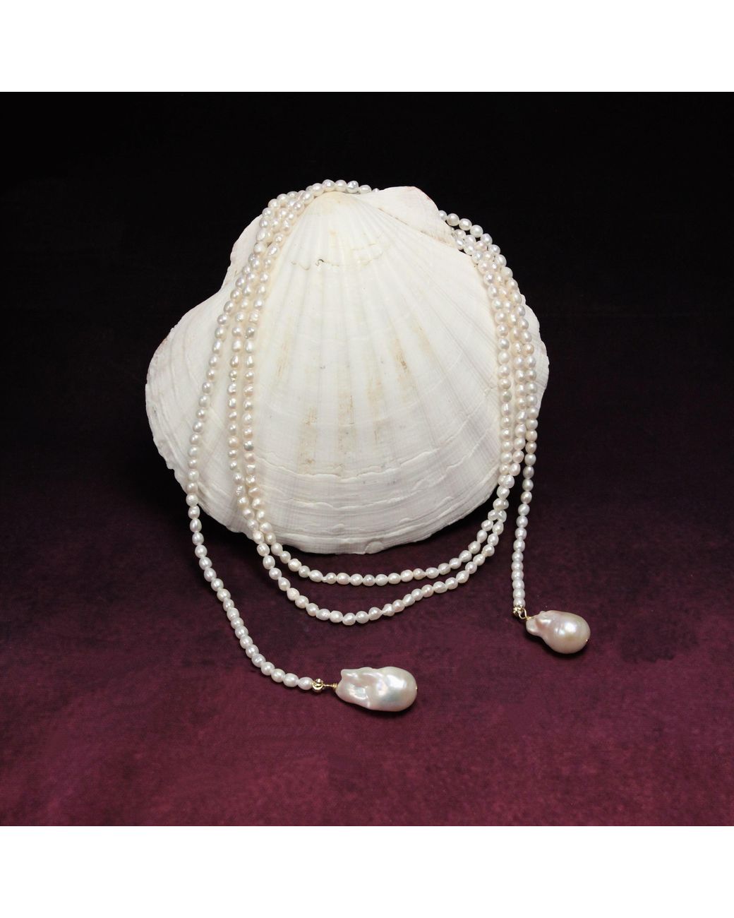Ninemoo White Serenade Long Pearl Rope Necklace