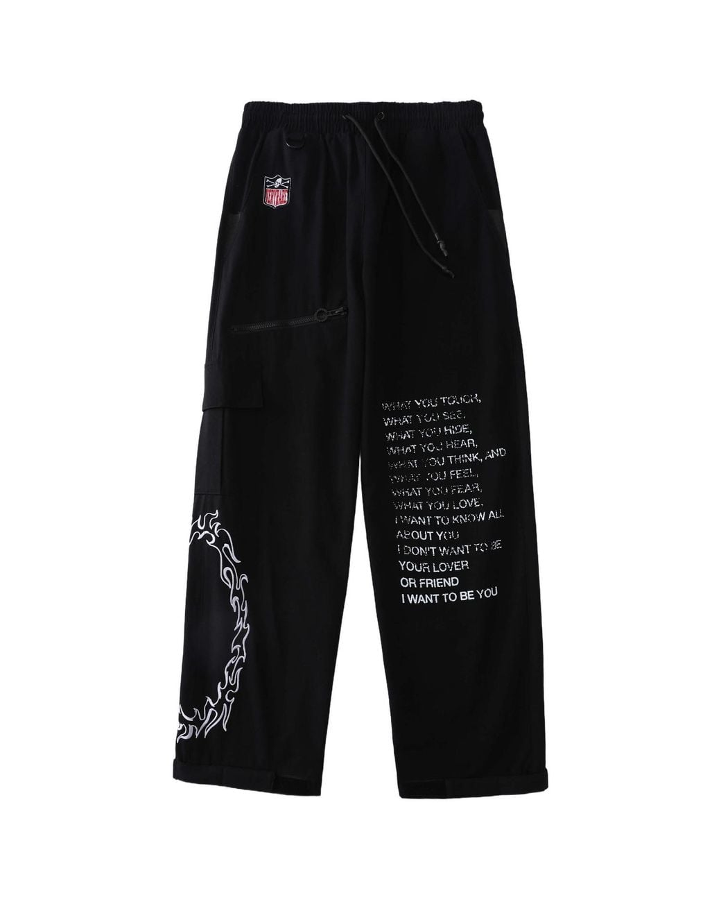 VERYRARE Black Ripstop Quote Pants for men