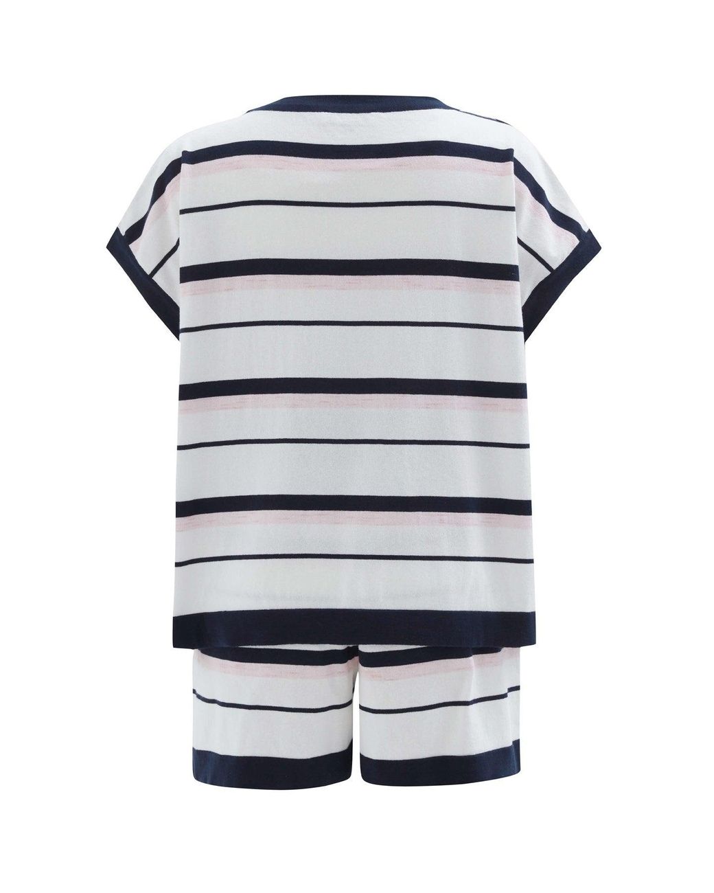 Peraluna Multicolor Marine Knitted Blouse & Shorts Set