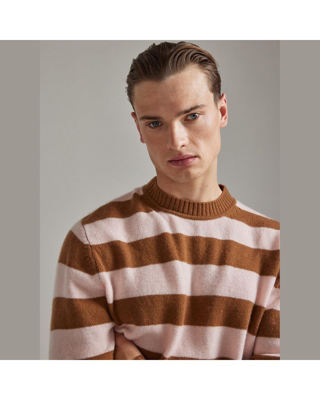 Salts Cashmere Brown Lofty Knit Crew Neck Sweater