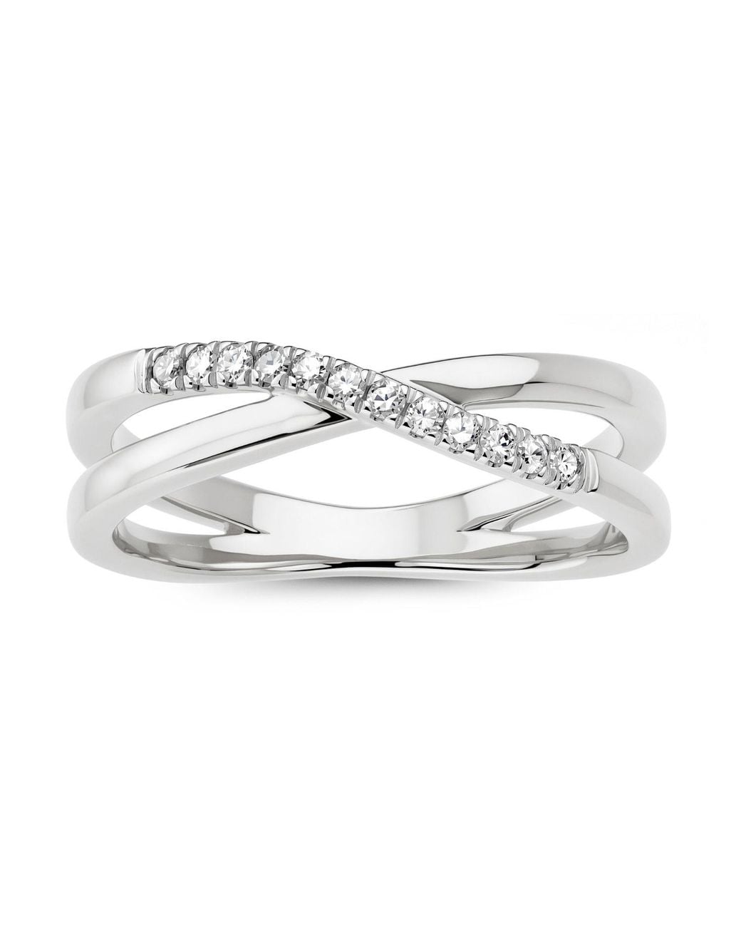 Kylie Harper White Petite Diamond Crossover 'X' Ring