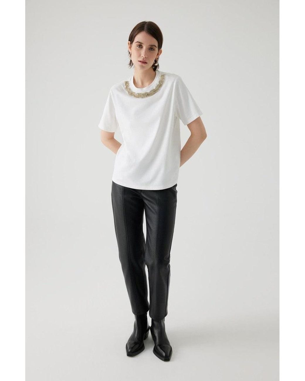 Exquise White Neutrals Abbie Tshirt – Ecru
