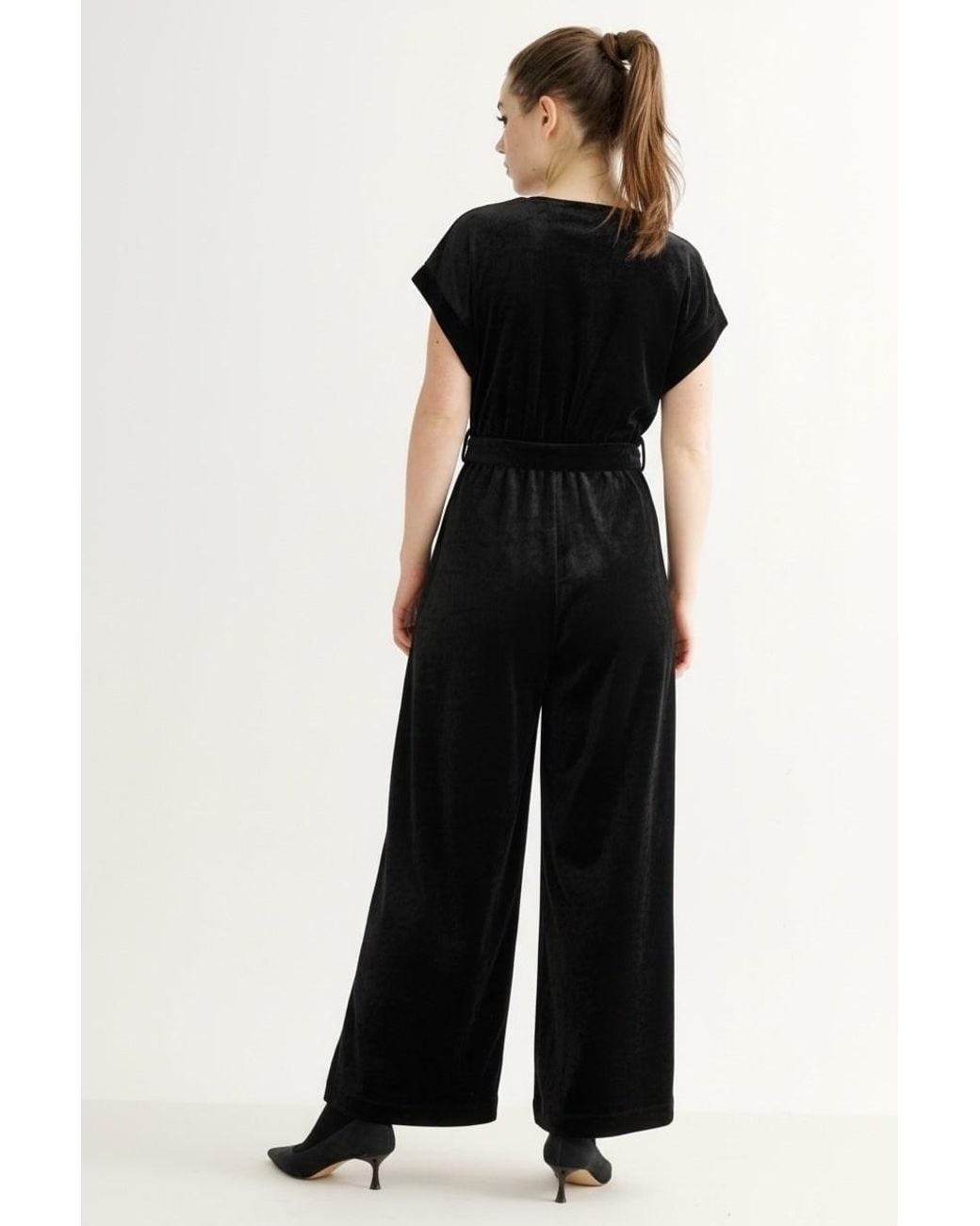 Louche Phoenix Matte Velvet Jumpsuit in Black | Lyst