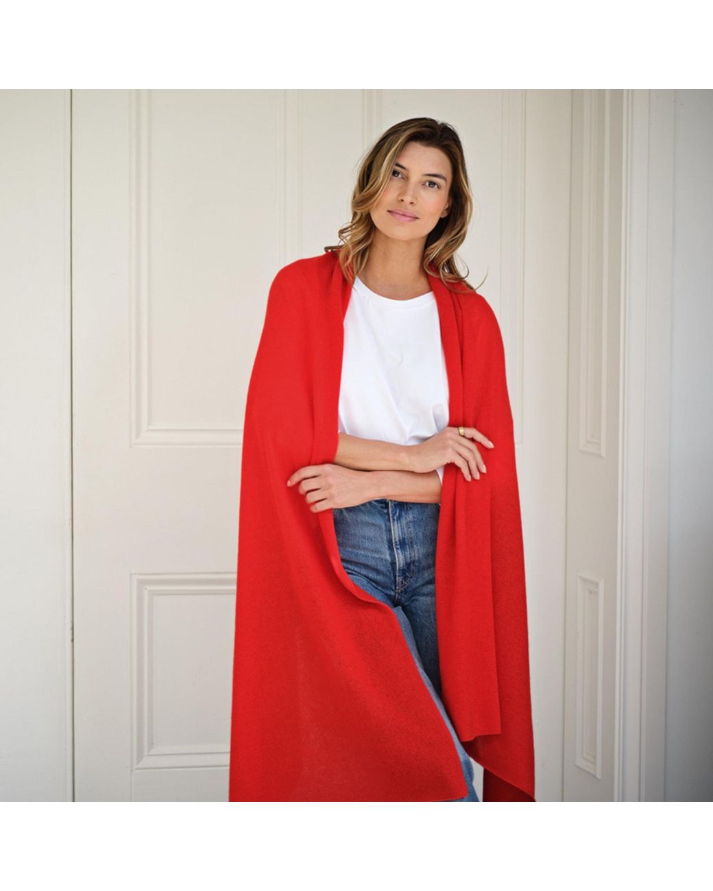 Cove Red Lola Cashmere Travel Wrap