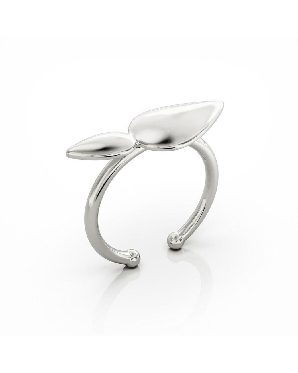 Linda Fiore Metallic Lotus Ring, Small Leaves