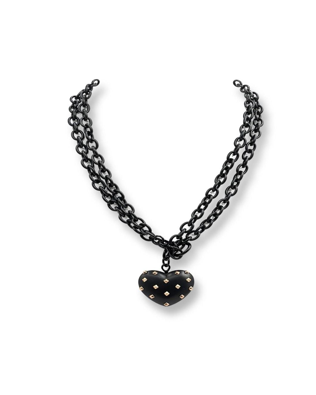 Michael Nash Jewelry Metallic Ophelia Matte Resin Studded Heart Pendant