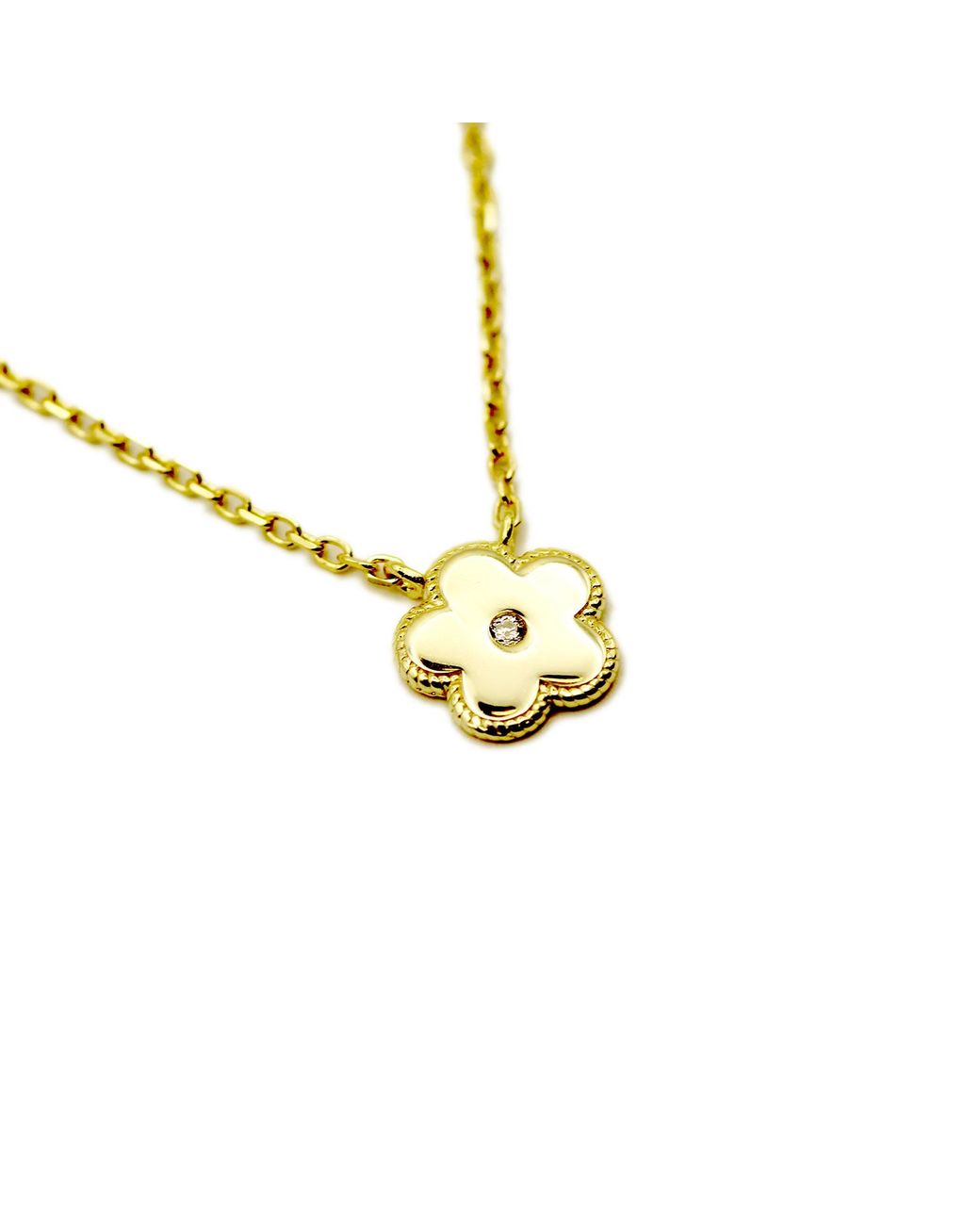 VicStoneNYC Fine Jewelry Metallic Baby Diamond Flower Necklace