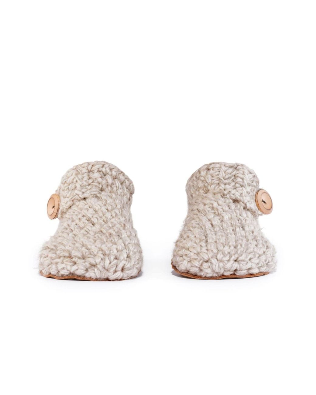 Kingdom of Wow White Neutrals Artisan Made Ankle Boot Wool Slippers For
