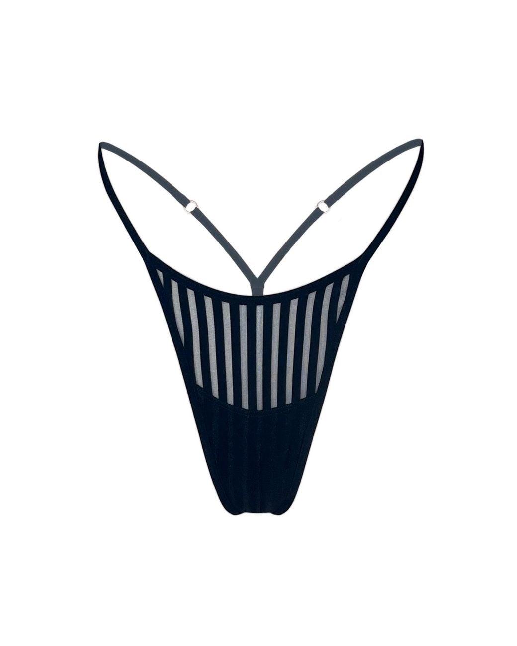 MONIQUE MORIN LINGERIE Black Vertigo Micro-G Thong