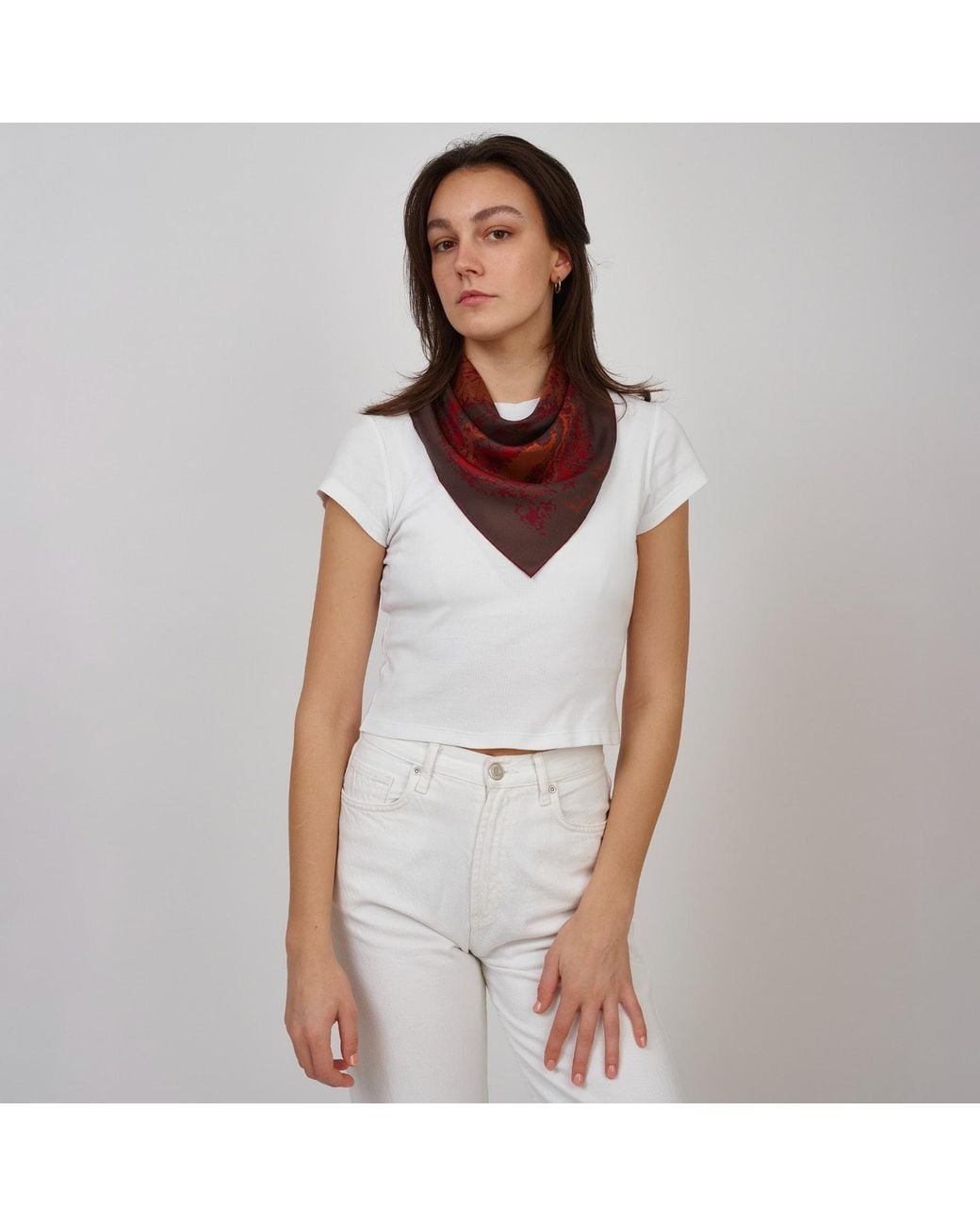 Richard Allan London Red Illusion Silk Scarf