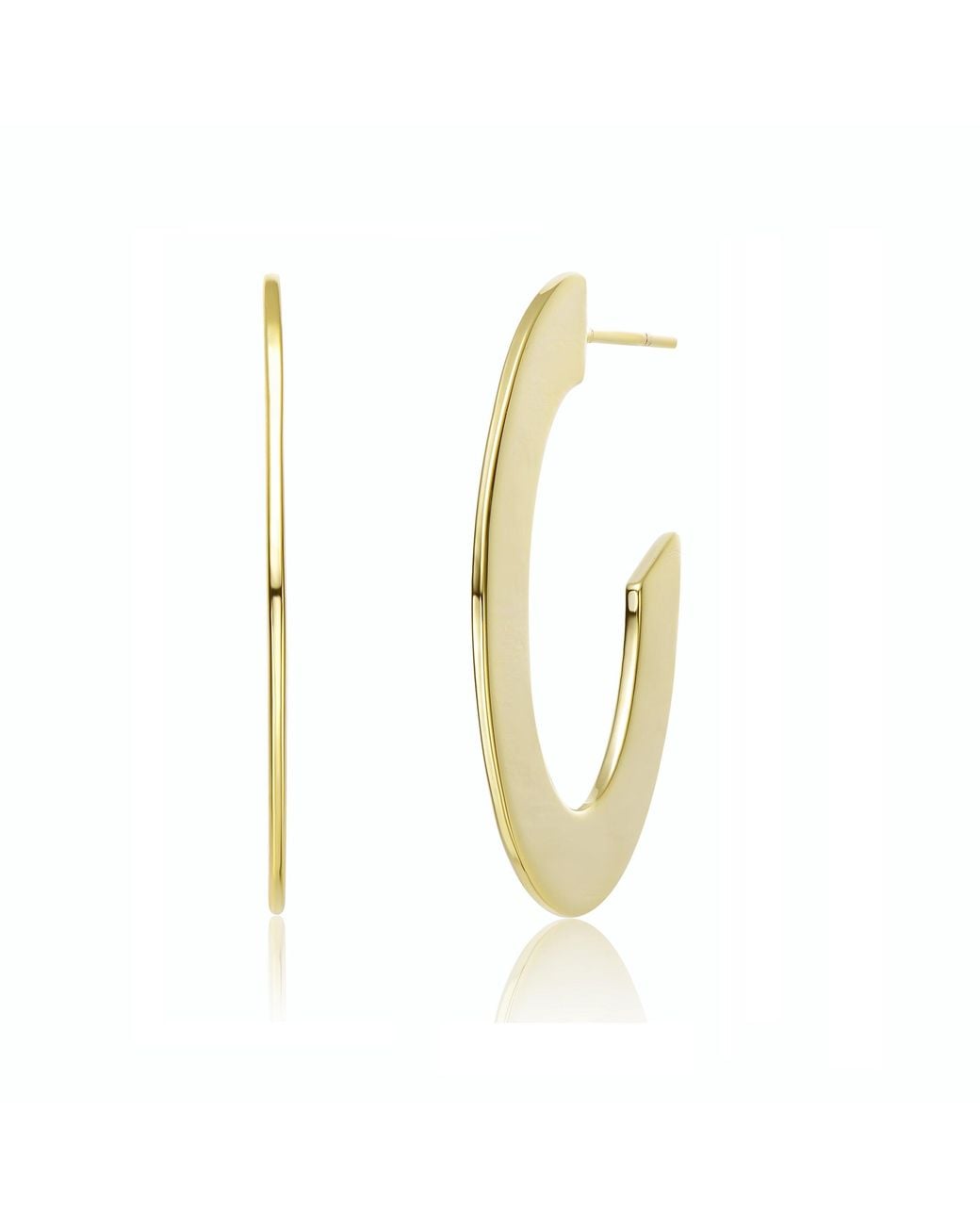 Genevive Jewelry Metallic Rachel Glauber Colored Open Disc Hoop Earrings