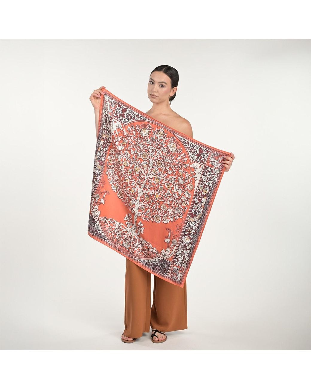 Silk&Soul Multicolor Tree Of Life Scarf