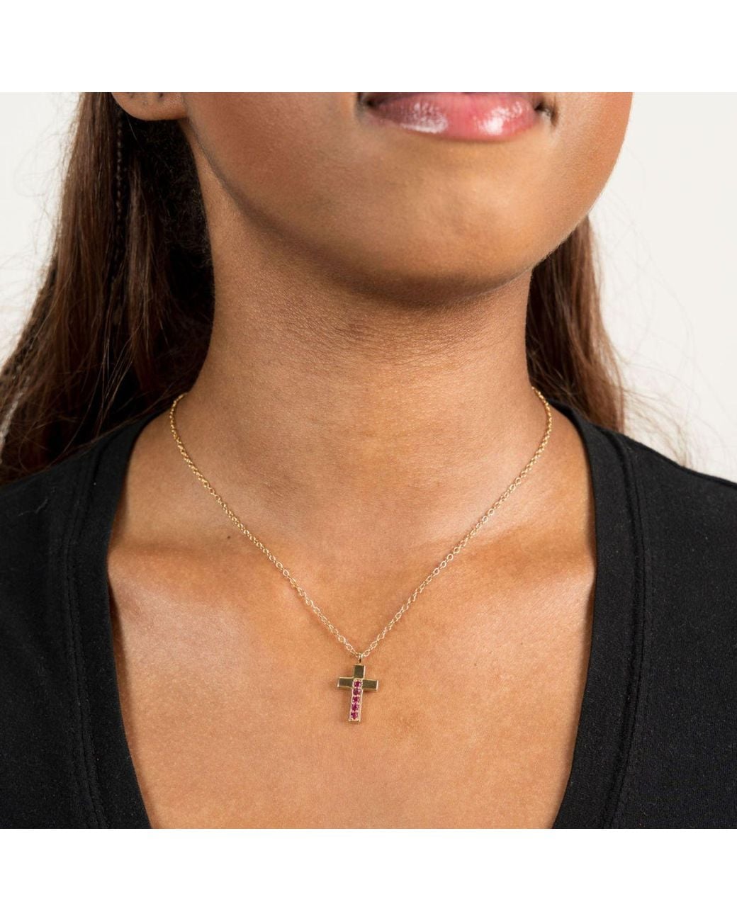 Belinda Jewelz Metallic Alexandrite Cross Pendant