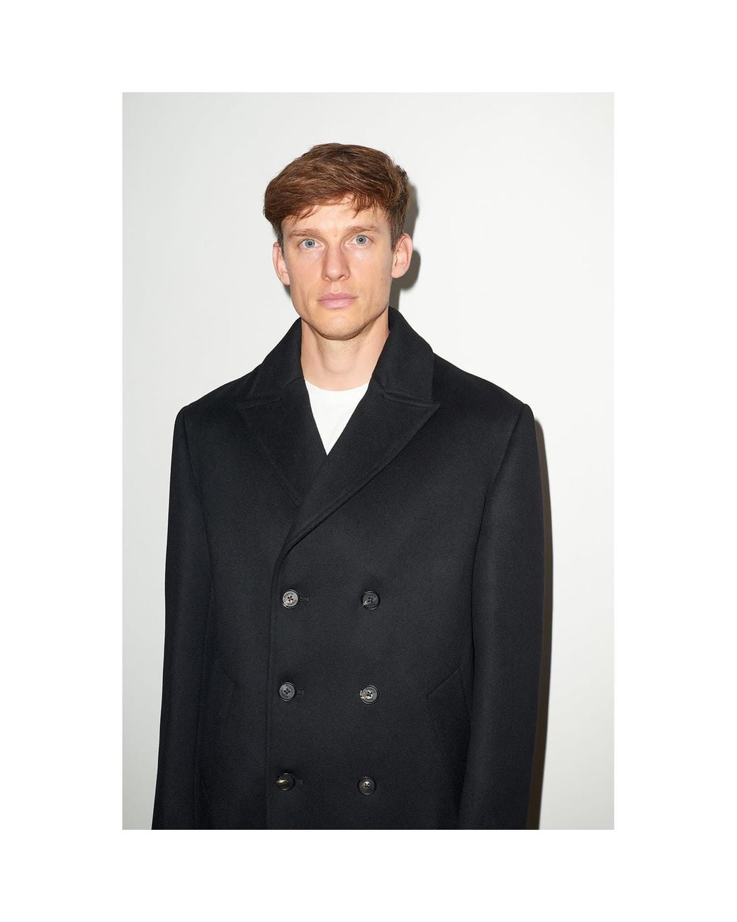 Hegarty London Black Cashmere And Wool Pea Coat for men