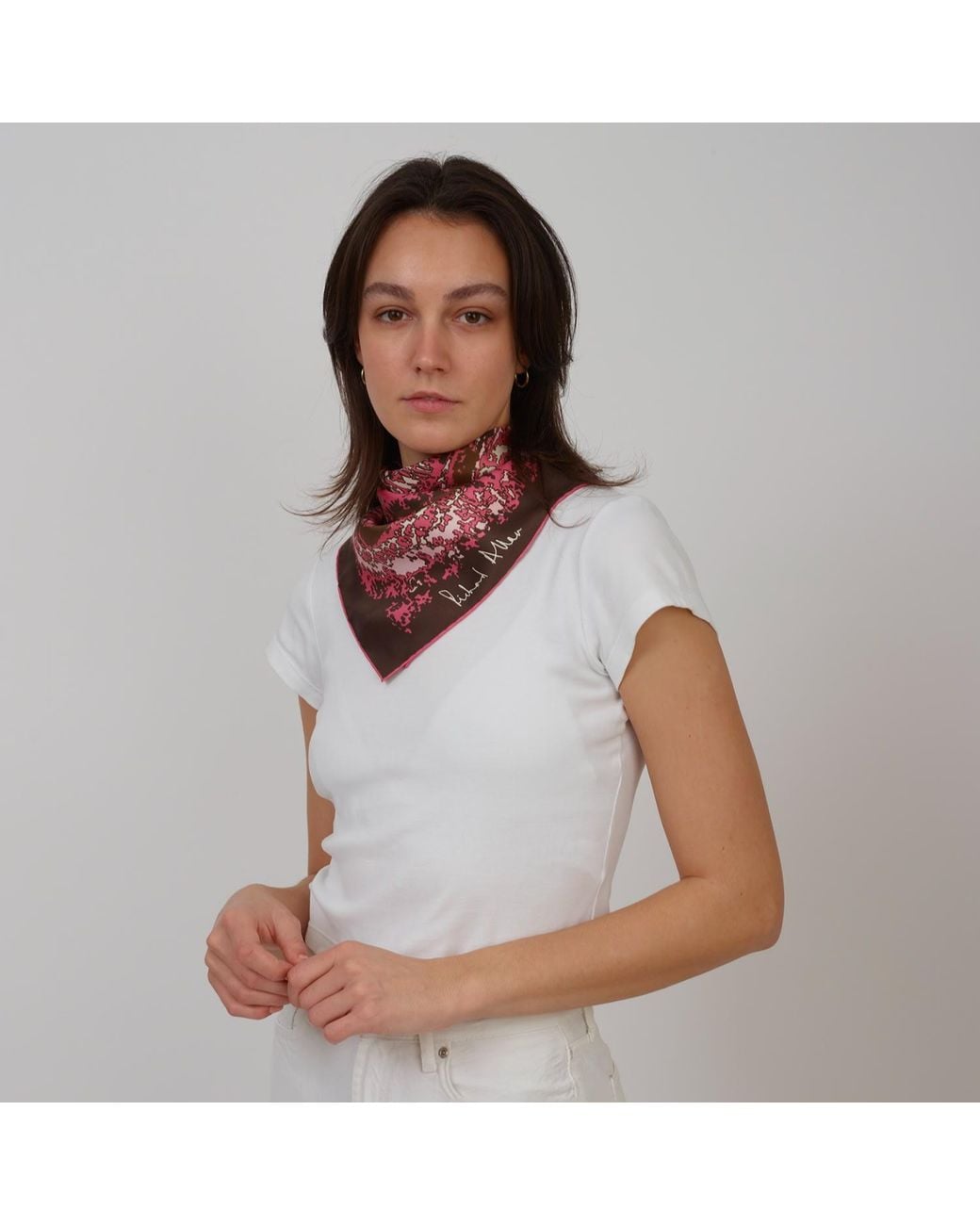 Richard Allan London Red Illusion Silk Scarf