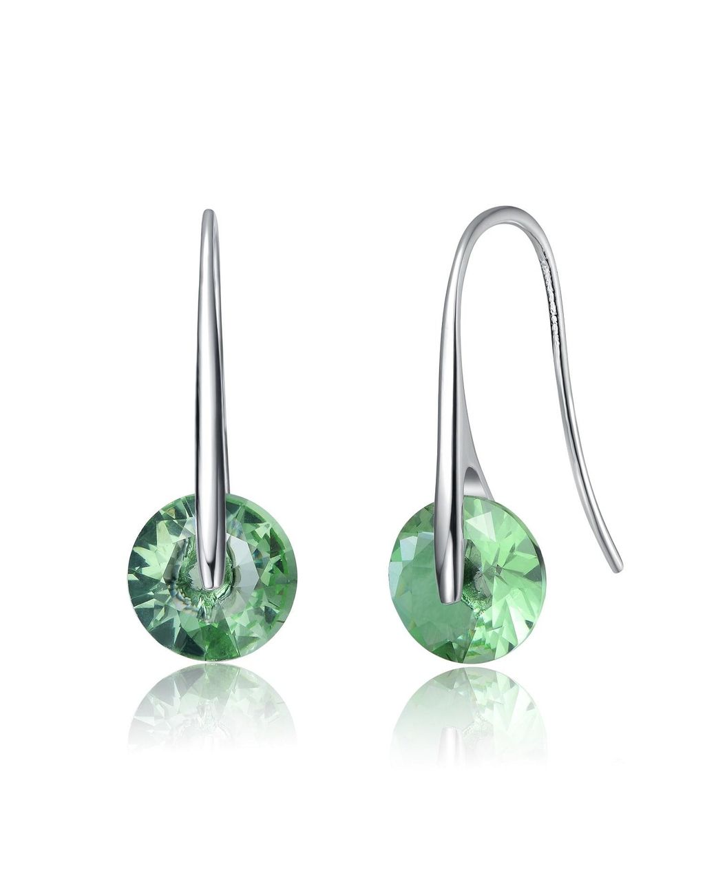 Genevive Jewelry Green Rachel Glauber Elegant Plated With Round Mint Cubic Zirconia Hook Earrings