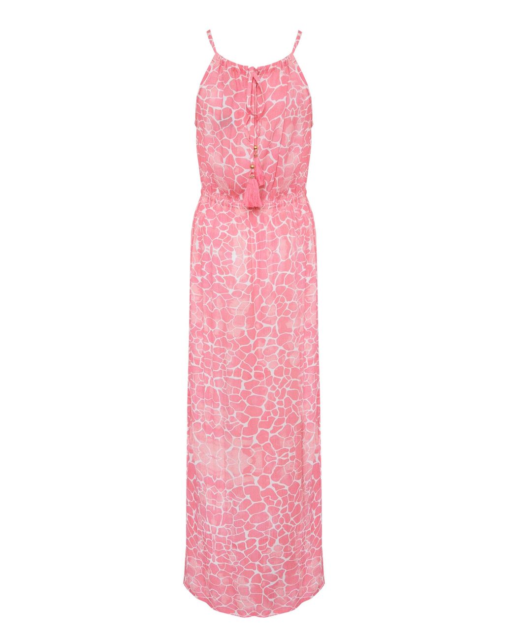Sophia Alexia Pink Candy Pebbles Antigua Crinkle Maxi Dress