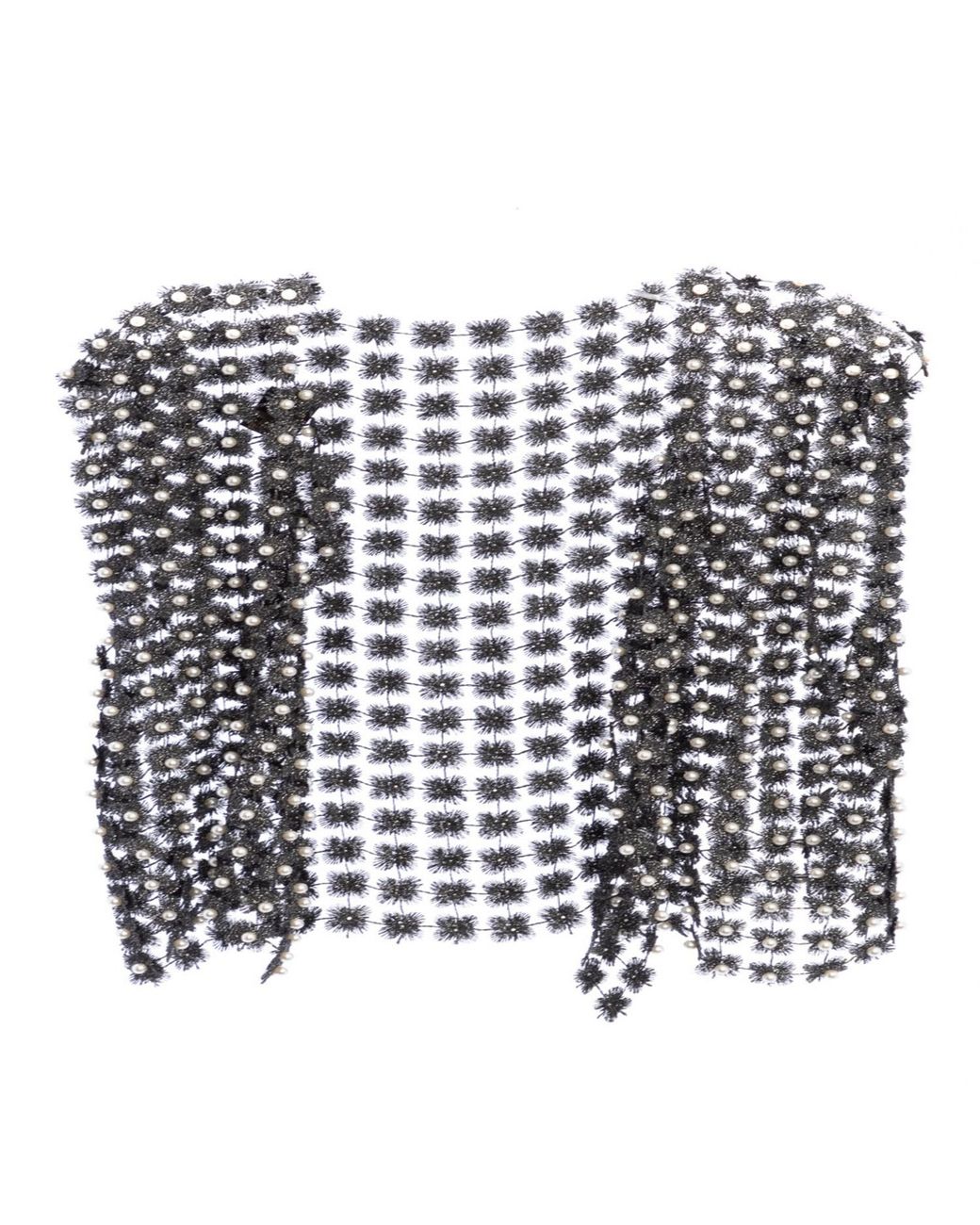 Saachi Black Floral Shell Pearl Capelet