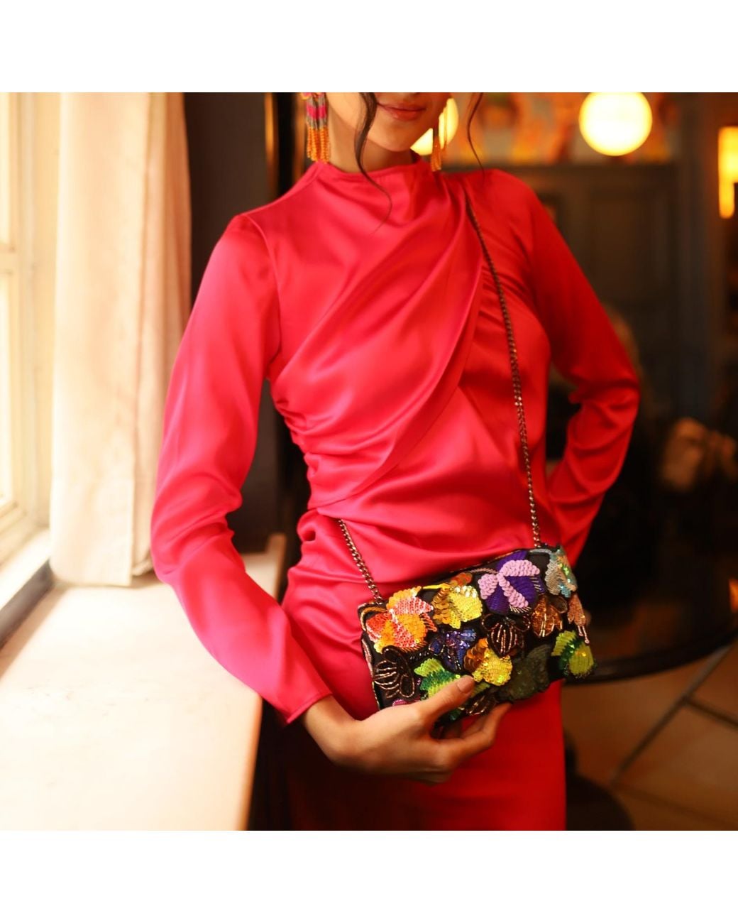 Simitri Black Neon Aurelia Clutch