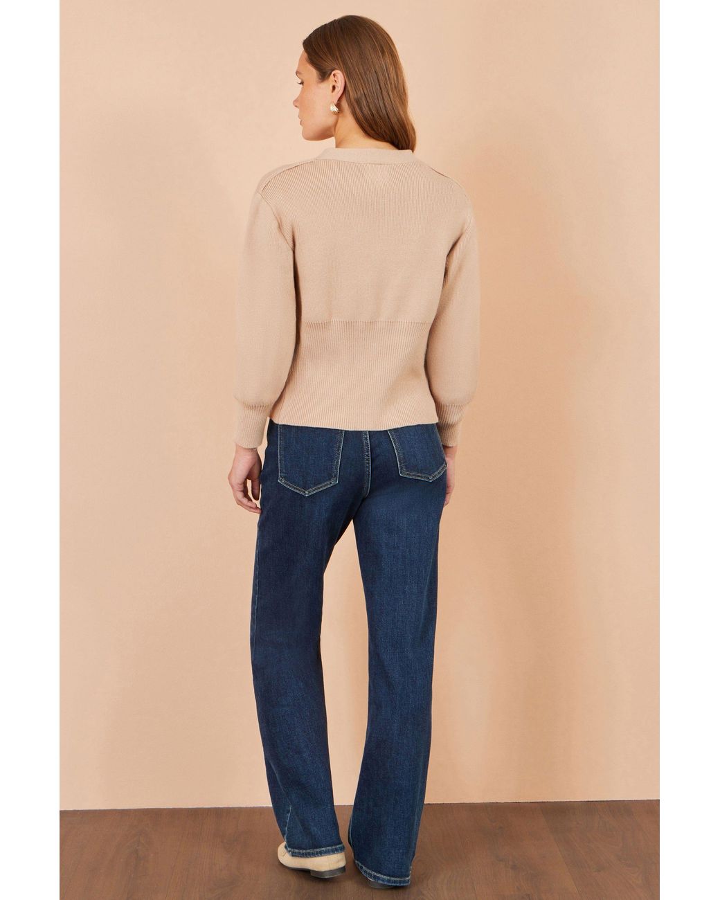 Yumi' Natural Neutrals Knitted Button Cardigan