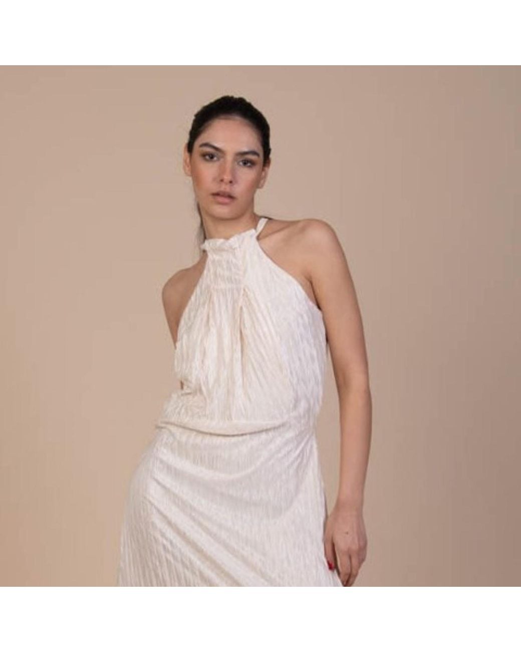 NUMBAT White Neutrals Fiona Pleated Dress