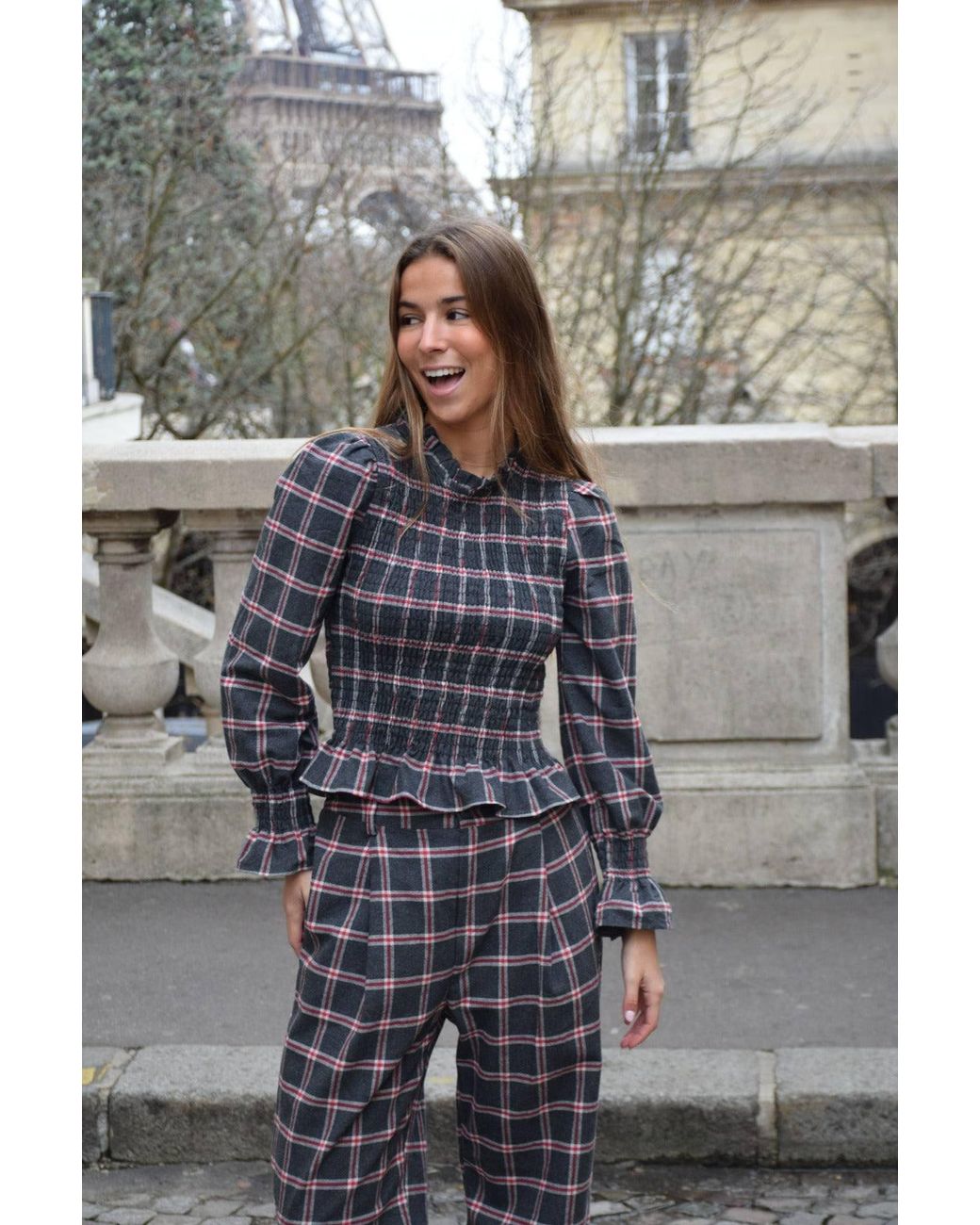 Mind Traveler Black Chia Alia And Checked Blouse