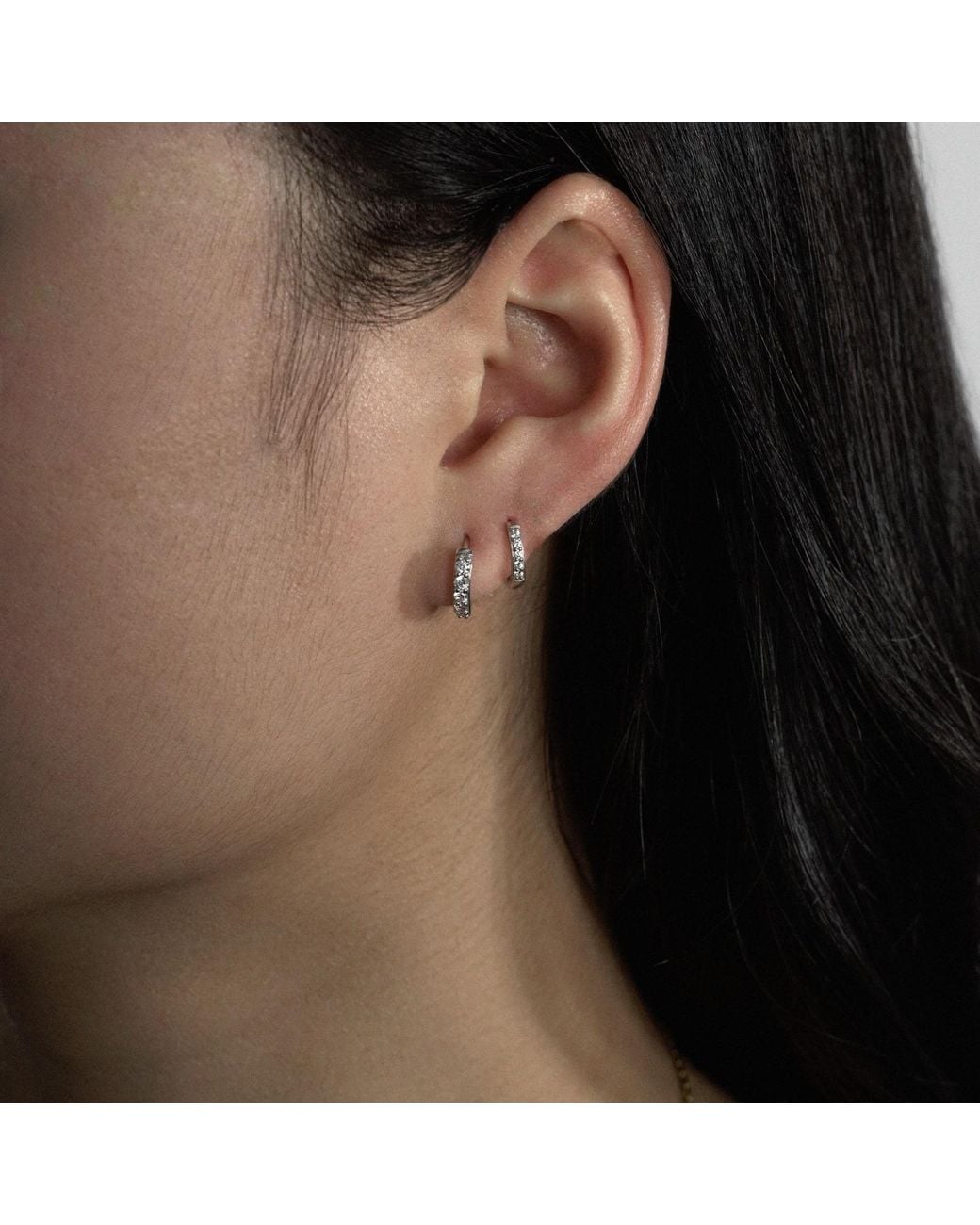 Diamonbliss Metallic Pave Hoop Earrings, Eleven Millimeter