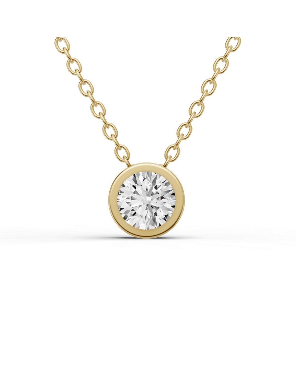 SEREIA OFFICIAL Metallic 14K 0.75 Ct Round Bezel Pass-Thru Pendant