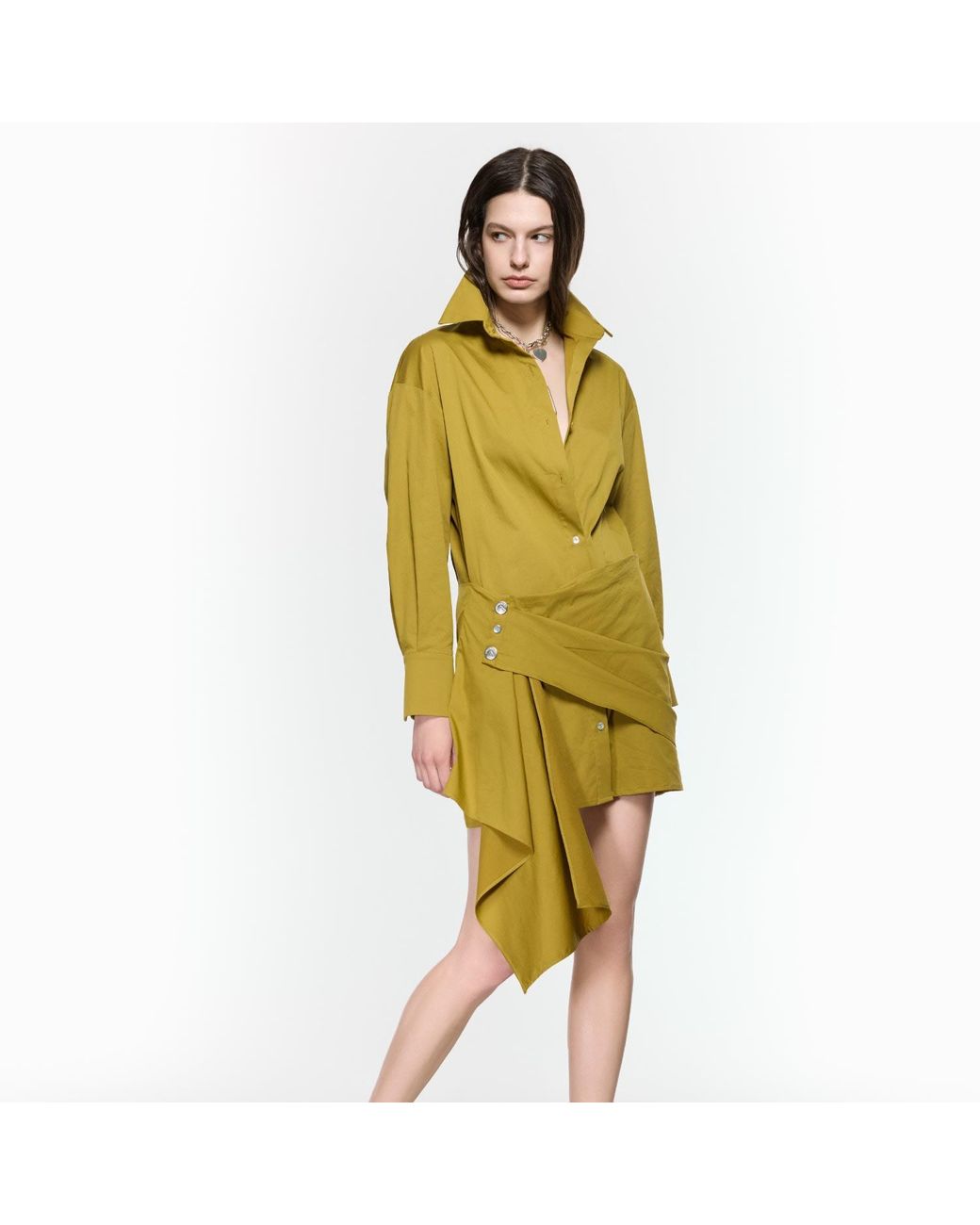 Mirimalist Yellow Eddy Mustard Shirt Dress