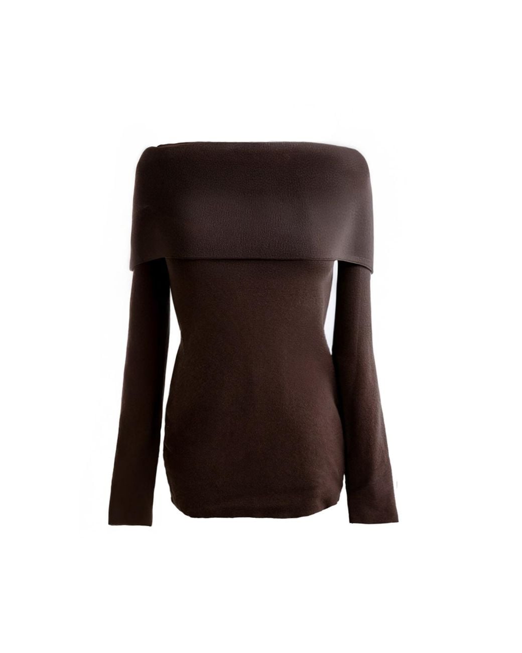 Ats the Label Brown Sia Off Shoulder Knit Top