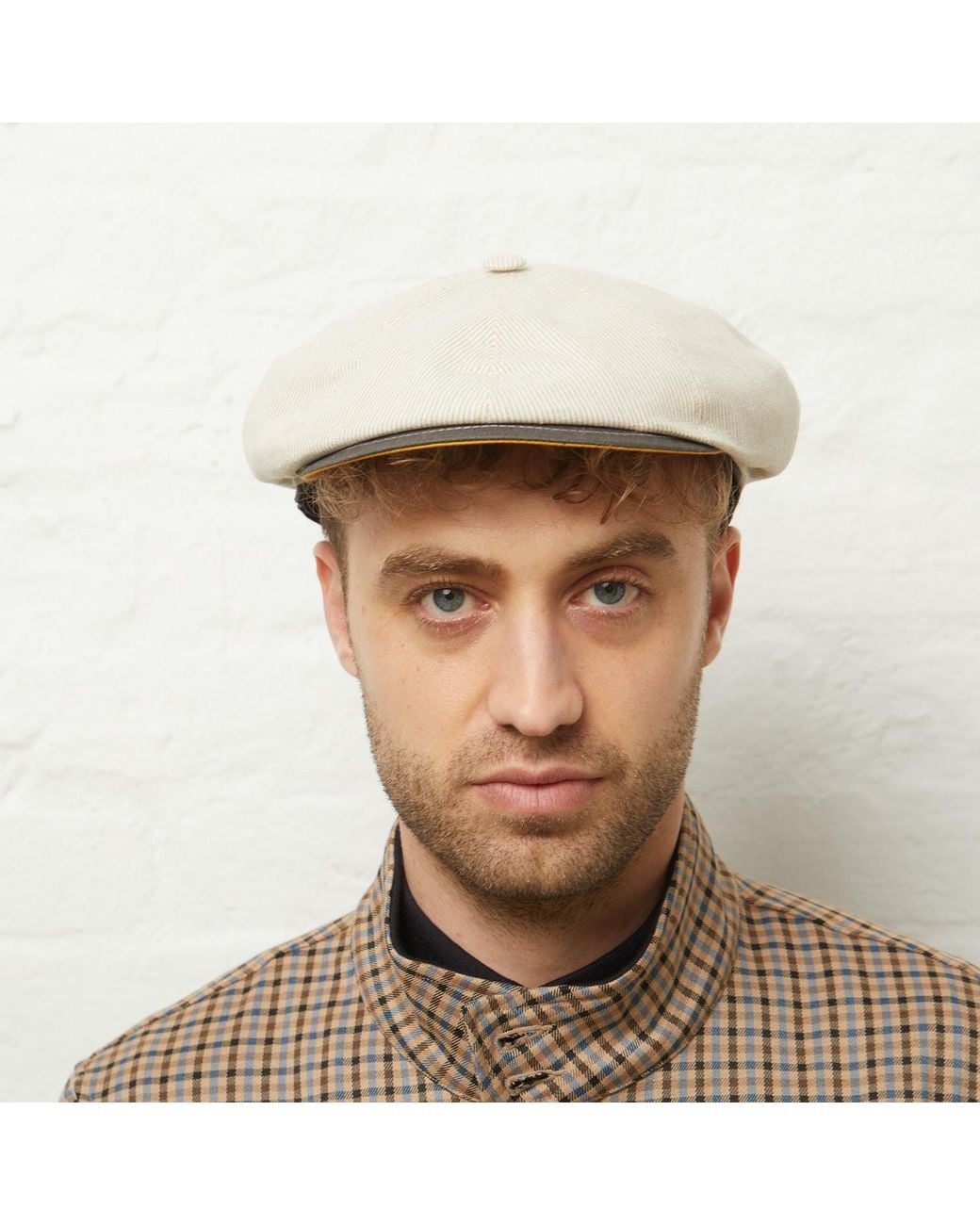 Dasmarca Hats Multicolor Neutrals Raggie Natural Linen Cotton Summer Italian Flat Cap For for men