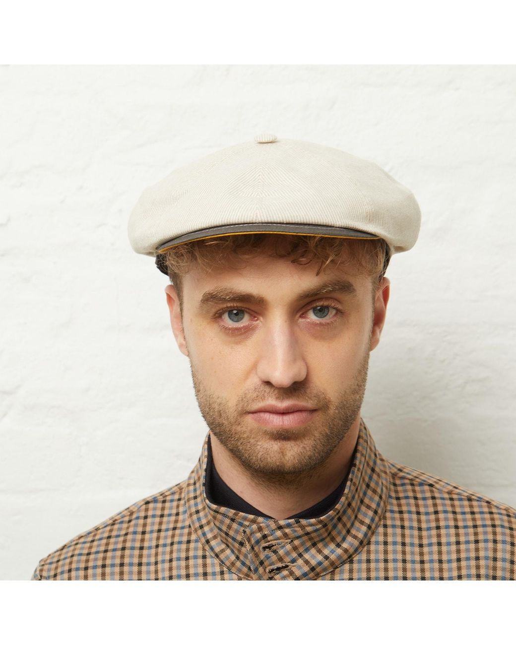 Dasmarca Hats Multicolor Neutrals Raggie Natural Linen Cotton Summer Italian Flat Cap For for men