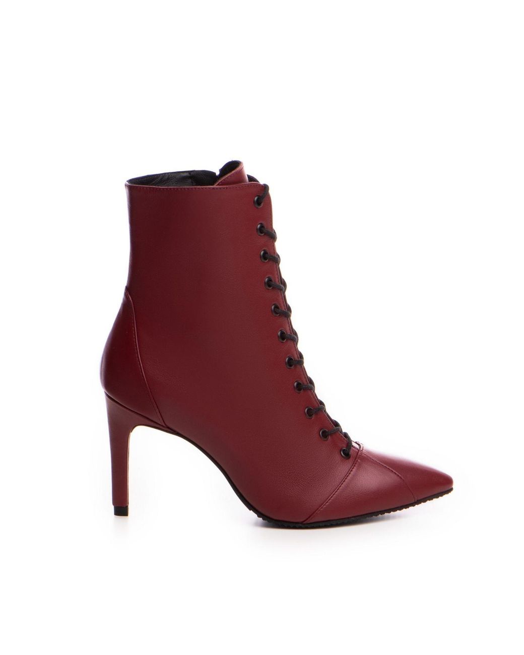The 5Th Element Purple Daria Camel Burgundy Slim Boots