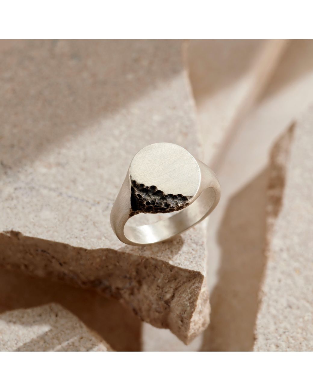 Posh Totty Designs Metallic Strata Oval Signet Ring for men
